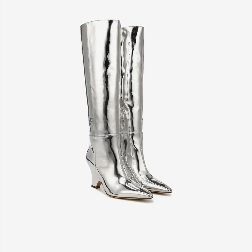 Sam Edelman Vance 2 Boots in Silver Patent, Size US10